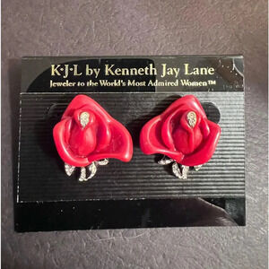 Kenneth Jay Lane Vintage Rose Clip on Earrings